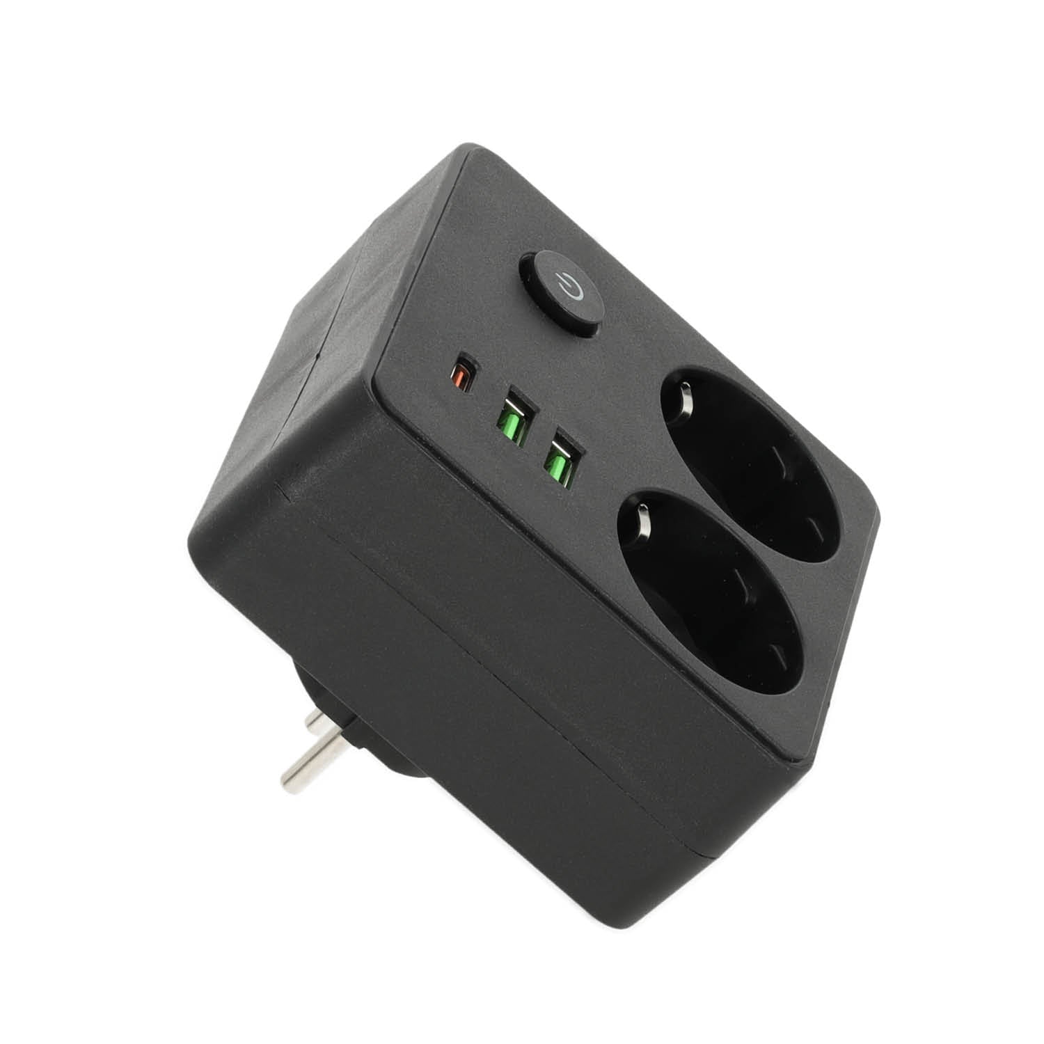 Spliter LINEA PRO FL2 2 sockets+2USB/1USB-C black Kobi