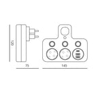 Splitter LINEA PRO FL3 2 sockets+2USB/1USB-C 4000K white Kobi