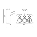 Splitter LINEA PRO FL3 2 sockets+2USB/1USB-C 4000K white Kobi