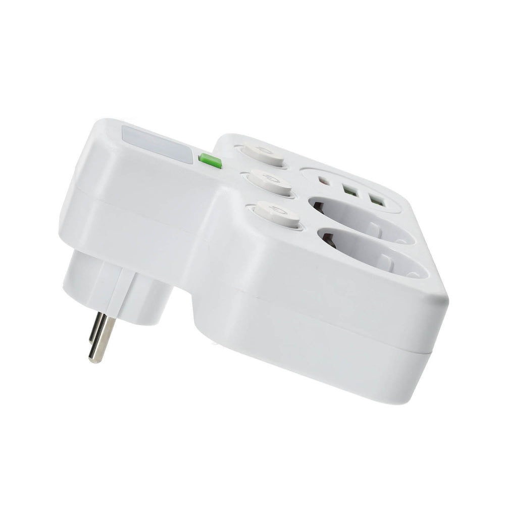 Splitter LINEA PRO FL3 2 sockets+2USB/1USB-C 4000K white Kobi