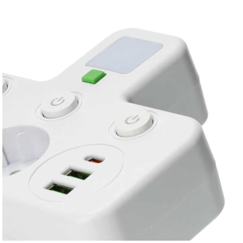 Splitter LINEA PRO FL3 2 sockets+2USB/1USB-C 4000K white Kobi