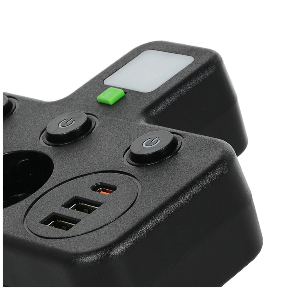Splitter LINEA PRO FL3 2 sockets+2USB/1USB-C 4000K black Kobi