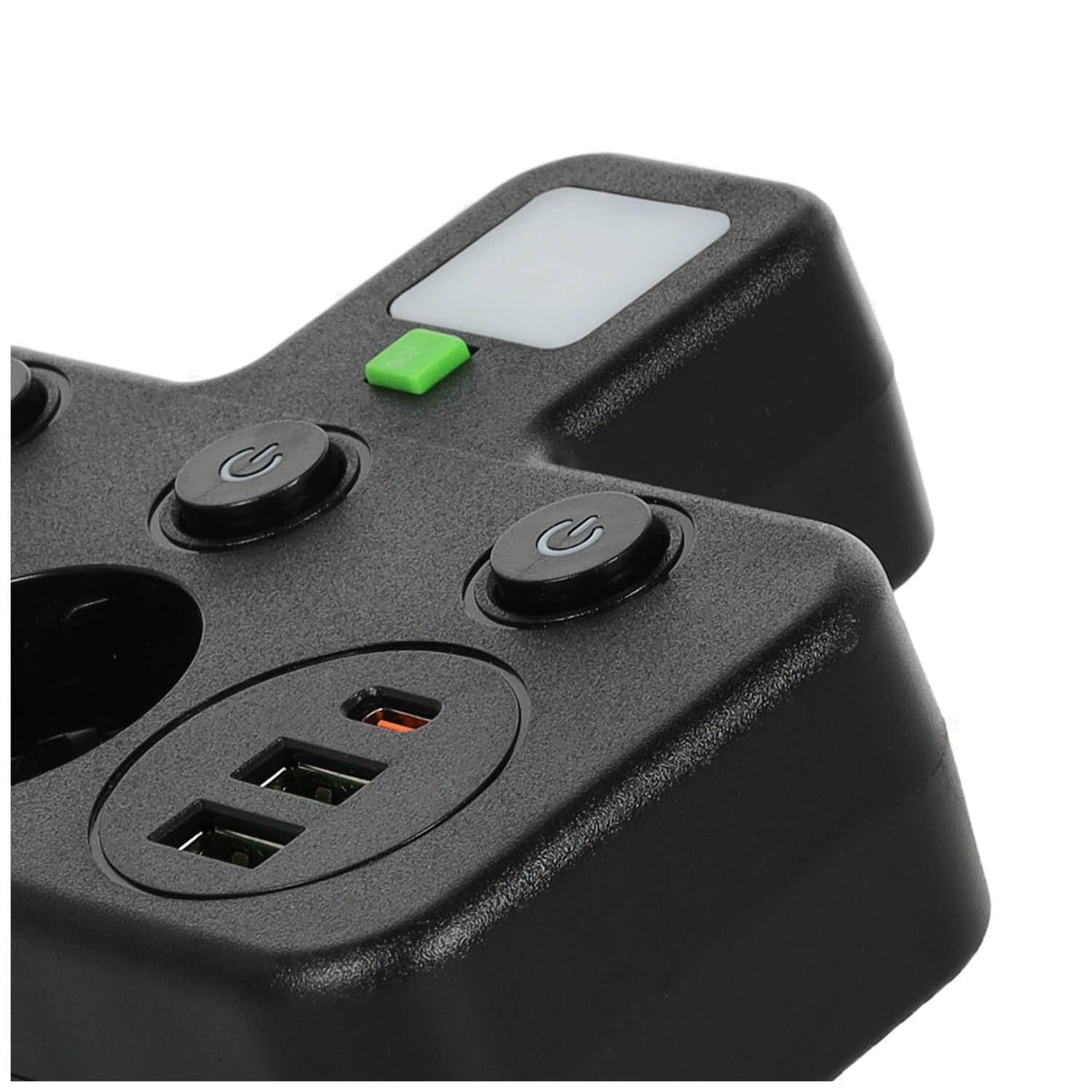 Splitter LINEA PRO FL3 2 sockets+2USB/1USB-C 4000K black Kobi