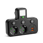 Splitter LINEA PRO FL3 2 sockets+2USB/1USB-C 4000K black Kobi