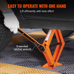 VEVOR Scissor Jack, 2.5 Ton/2500 kg Scissor Car Jack, 9.4 cm-43.4 cm Lifting Range Scissor Lift Jack with Ratcheting Handle and L-Wrench, Portable Tire Jack for Cars Trucks Sedans MPVs