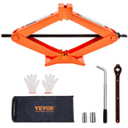 VEVOR Scissor Jack, 2.5 Ton/2500 kg Scissor Car Jack, 9.4 cm-43.4 cm Lifting Range Scissor Lift Jack with Ratcheting Handle and L-Wrench, Portable Tire Jack for Cars Trucks Sedans MPVs
