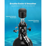 VEVOR Mini Scuba Tank, 1L Portable Diving Tank for Underwater Breathing, Reusable Lung Diving Cylinder up to 20 Minutes Dive Time, Emergency Rescue Pony Bottle with Adapter & Goggles for Snorkeling