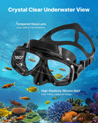 VEVOR Mini Scuba Tank, 1L Portable Diving Tank for Underwater Breathing, Reusable Lung Diving Cylinder up to 20 Minutes Dive Time, Emergency Rescue Pony Bottle with Backpack & Goggles for Snorkeling