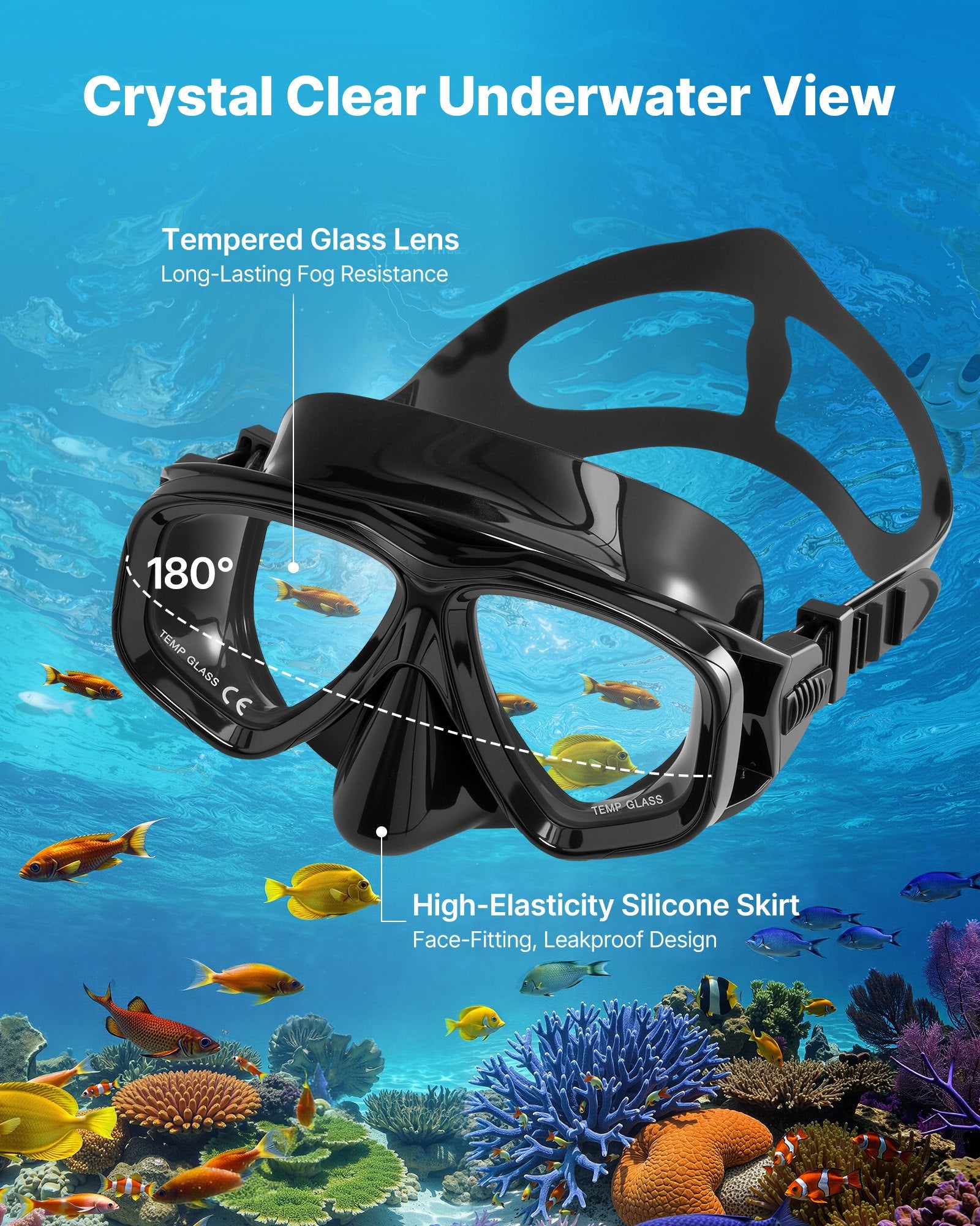 VEVOR Mini Scuba Tank, 1L Portable Diving Tank for Underwater Breathing, Reusable Lung Diving Cylinder up to 20 Minutes Dive Time, Emergency Rescue Pony Bottle with Backpack & Goggles for Snorkeling