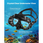 VEVOR Mini Scuba Tank, 1L Portable Diving Tank for Underwater Breathing, Reusable Lung Diving Cylinder up to 20 Minutes Dive Time, Emergency Rescue Pony Bottle with Adapter & Goggles for Snorkeling