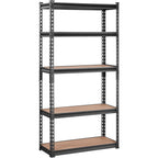 VEVOR Storage Shelving Unit, 5-Tier Adjustable, 2000 lbs Capacity, Heavy Duty Garage Shelves Metal Organizer Utility Rack, Black, 30" L x 12" W x 60" H for Kitchen Pantry Basement Bathroom Laundry