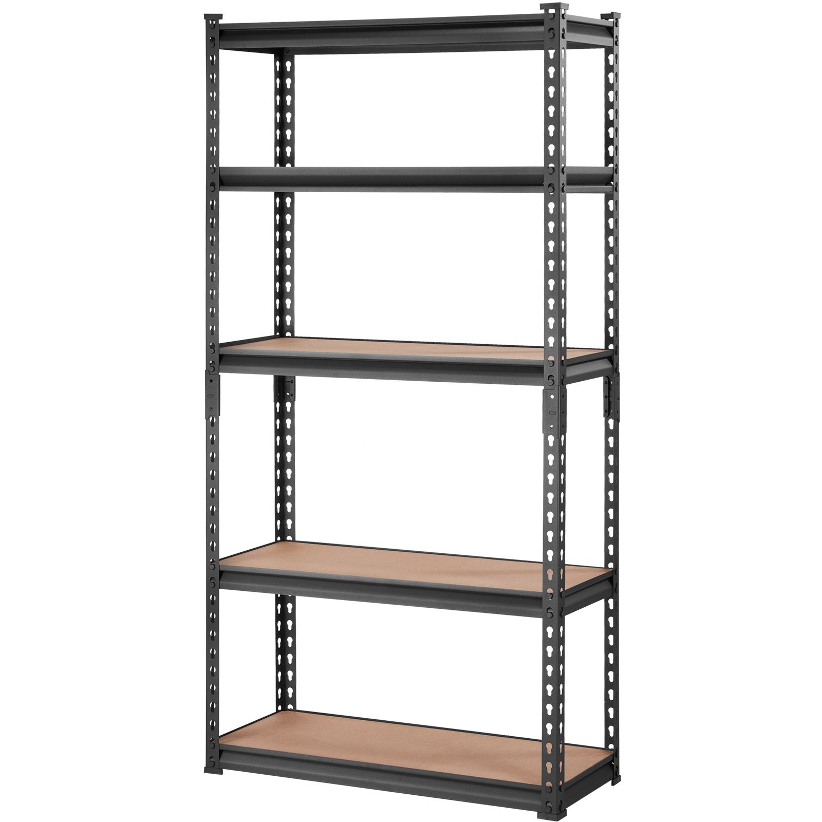 VEVOR Storage Shelving Unit, 5-Tier Adjustable, 2000 lbs Capacity, Heavy Duty Garage Shelves Metal Organizer Utility Rack, Black, 30" L x 12" W x 60" H for Kitchen Pantry Basement Bathroom Laundry