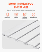 VEVOR Slat Wall Paneling, 4 x 4 ft, PVC Garage Slatwall with Modular Design, White Slat Wall Easy-to-Install Adjustable Slatwall Panel with Coupling Structure & DIY Cutting, Fits for Storage & Display