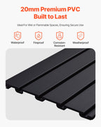 VEVOR Slat Wall Paneling, 4 x 4 ft, PVC Garage Slatwall with Modular Design, Black Slat Wall Easy-to-Install Adjustable Slatwall Panel with Coupling Structure & DIY Cutting, Fits for Storage & Display