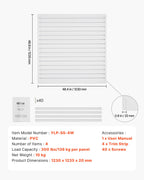VEVOR Slat Wall Paneling, 4 x 4 ft, PVC Garage Slatwall with Modular Design, White Slat Wall Easy-to-Install Adjustable Slatwall Panel with Coupling Structure & DIY Cutting, Fits for Storage & Display