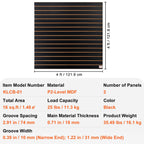 VEVOR Slatwall Panels, 4 ft x 2 ft Black Garage Wall Panels 24"H x 48"L (Set of 2 Panels), Heavy Duty Garage Wall Organizer Panels Display for Retail Store, Garage Wall, and Craft Storage Organization