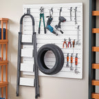 VEVOR Slat Wall Paneling, 4 x 4 ft, PVC Garage Slatwall with Modular Design, White Slat Wall Easy-to-Install Adjustable Slatwall Panel with Coupling Structure & DIY Cutting, Fits for Storage & Display