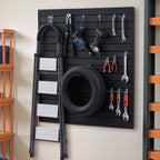 VEVOR Slat Wall Paneling, 4 x 4 ft, PVC Garage Slatwall with Modular Design, Black Slat Wall Easy-to-Install Adjustable Slatwall Panel with Coupling Structure & DIY Cutting, Fits for Storage & Display