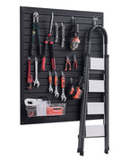 VEVOR Slat Wall Paneling, 4 x 4 ft, PVC Garage Slatwall with Modular Design, Black Slat Wall Easy-to-Install Adjustable Slatwall Panel with Coupling Structure & DIY Cutting, Fits for Storage & Display
