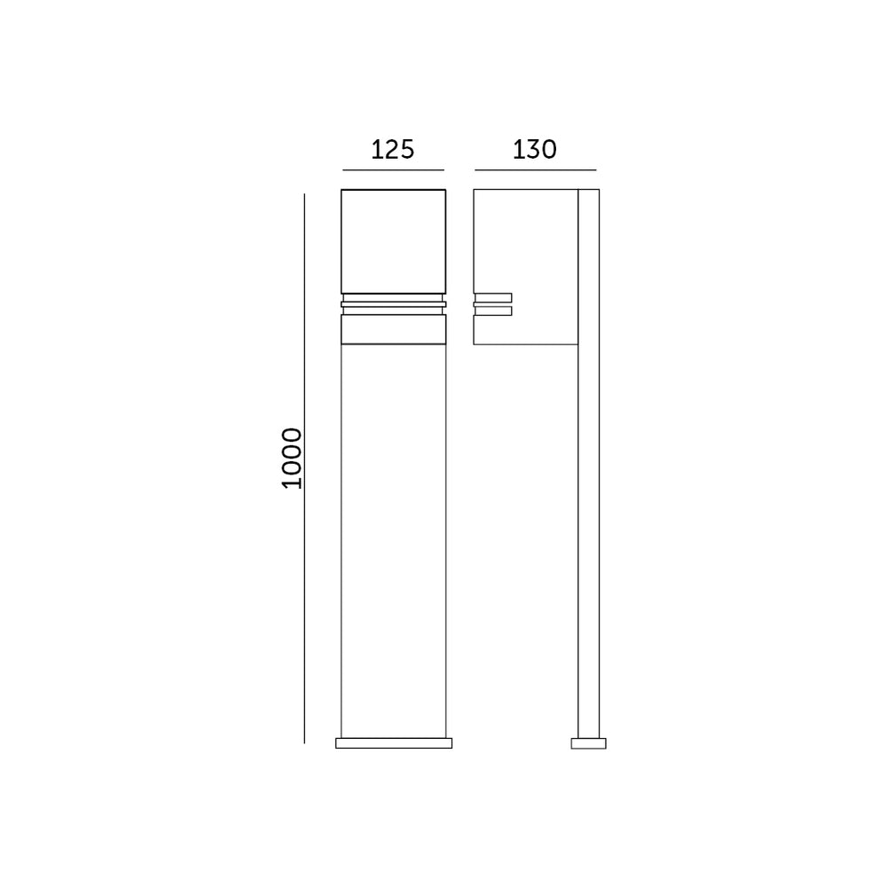 Bollard lamp QUAZAR 12 1xGU10 IP44 black Kobi