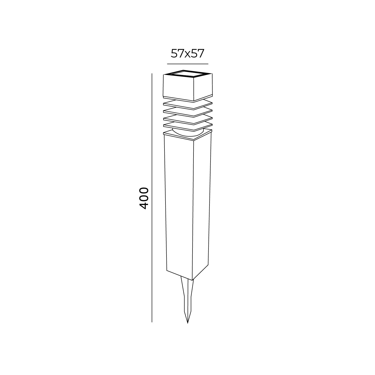 Solar bollard lamp LED AURORA 4000K IP44 LED2B