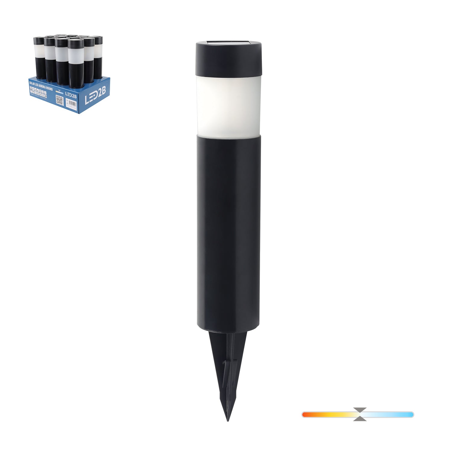 Solar bollard lamp LED AURORA ROUND 4000K IP44 LED2B