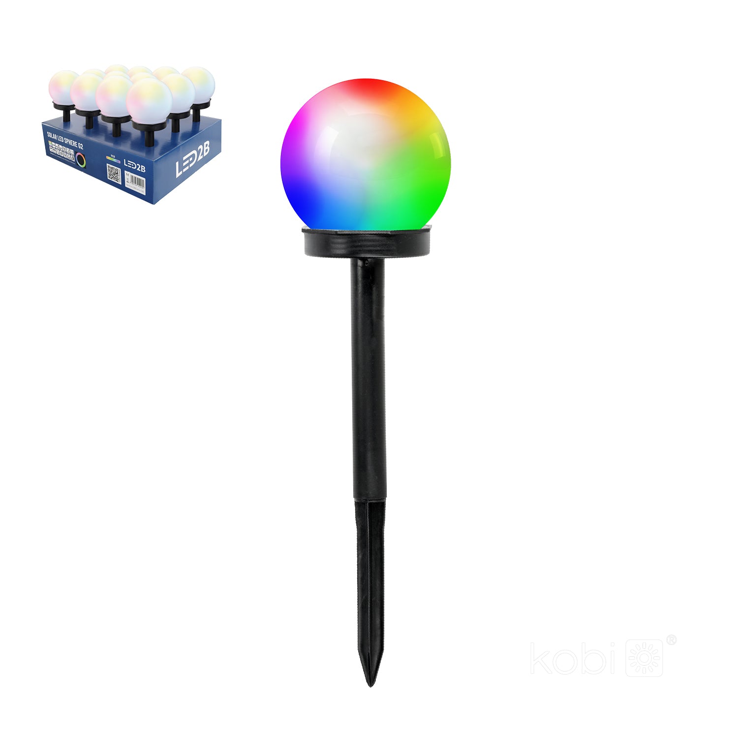 Solar bollard lamp LED SPHERE G2 10cm RGB IP44 LED2B