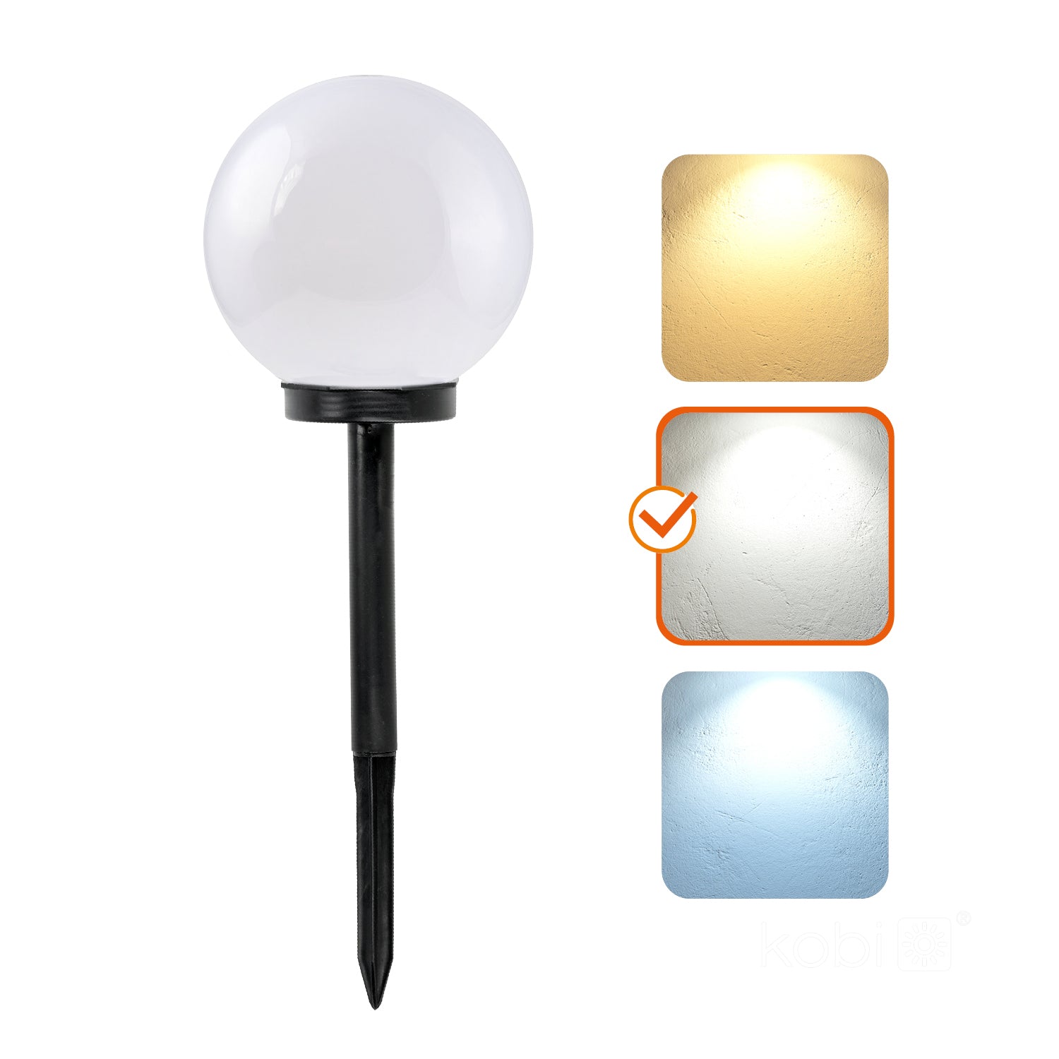 Solar bollard lamp LED SPHERE G2 20cm 4000K IP44 LED2B