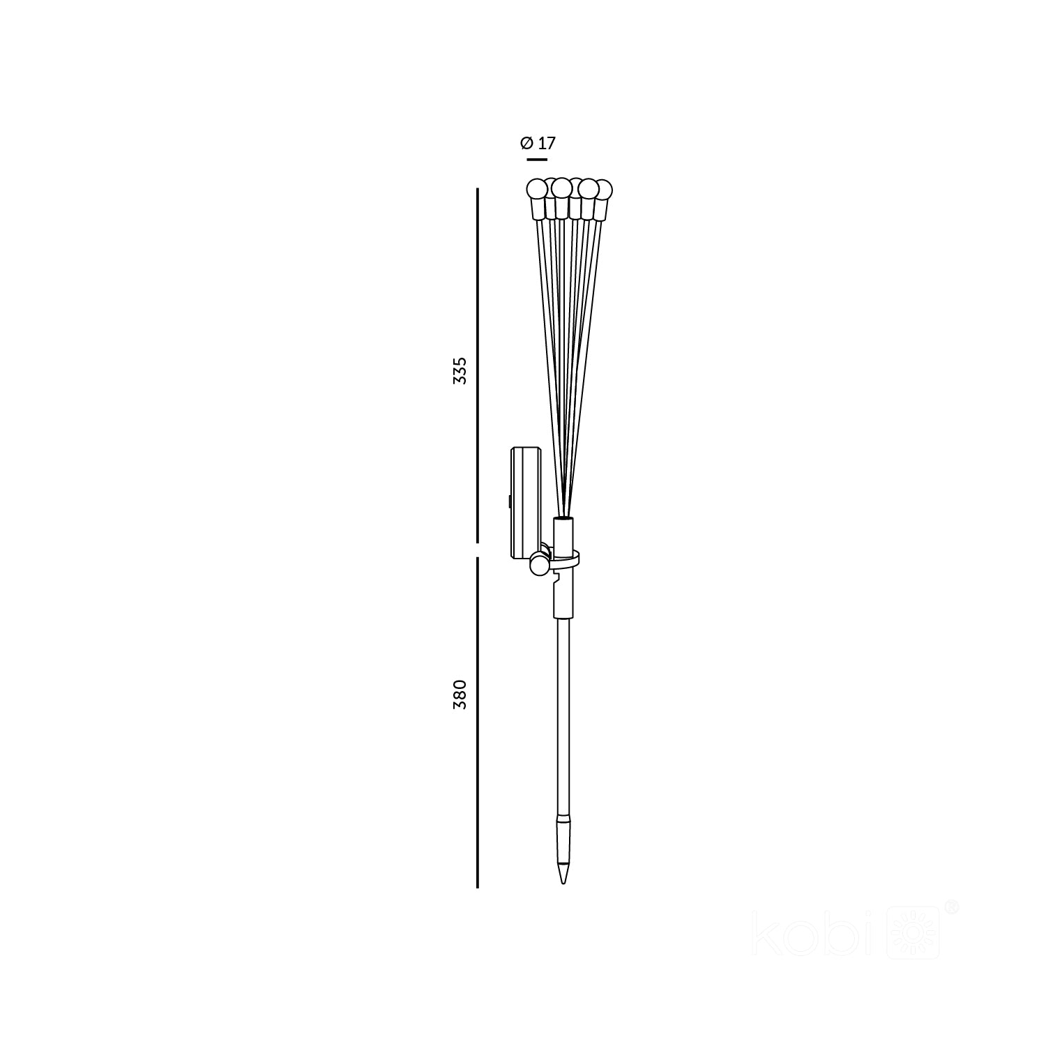 Solar bollard lamp LED SPRINKLE 3000K IP44 LED2B