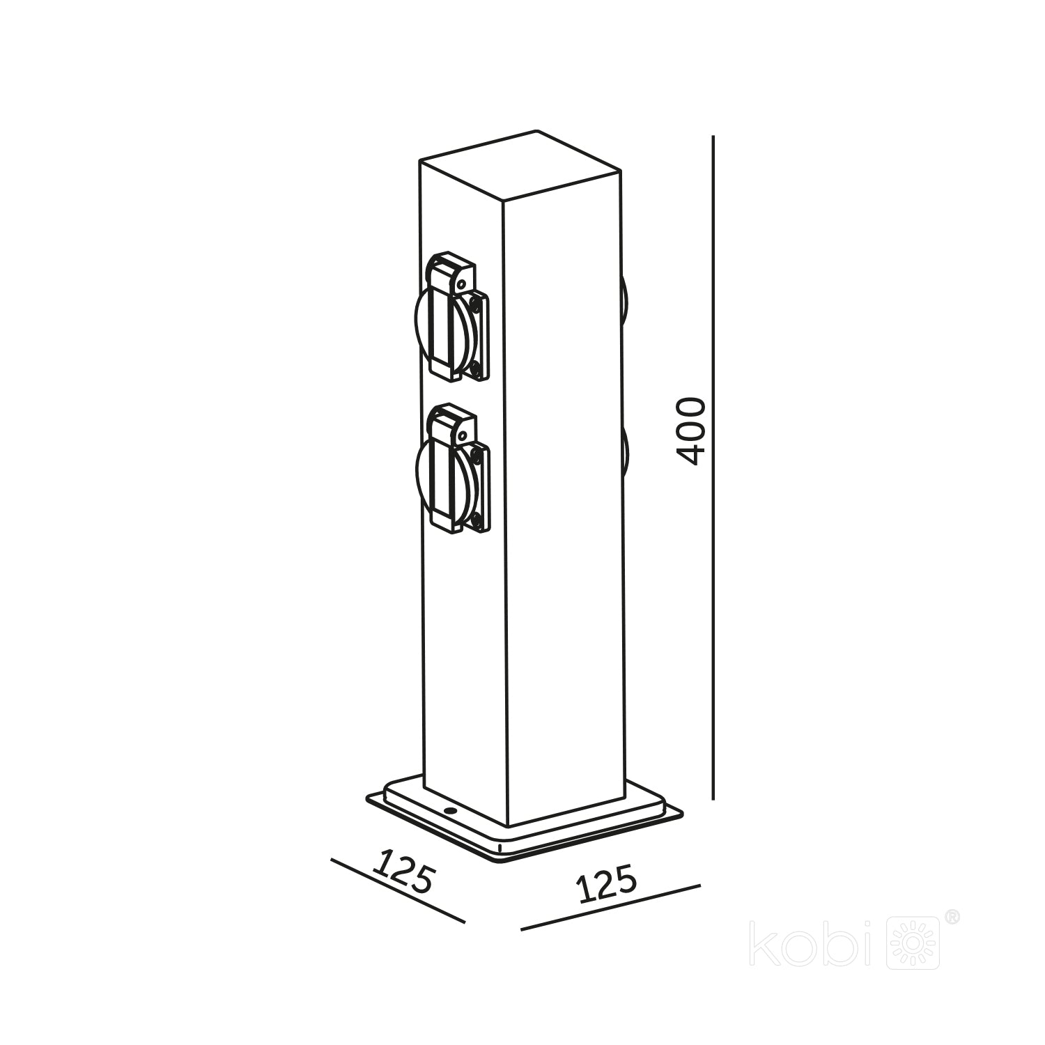 Garden bollard ZENVIO 4gn/Zu IP44 black LED2B