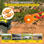 VEVOR Snatch Block, 11T/25,000 LBS Working Load Limit, Heavy Duty Winch Pulley for 0.55"/14 mm Synthetic Rope or Soft Shackles, Off-road Recovery Accessories for Tractor, Truck, ATV & UTV, 2 Packs