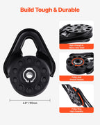 VEVOR 14.5 Ton Snatch Block for Winch Recovery, Heavy Duty 32,000 lbs Break Strength, Work with 3/8 inch Rope, Compact Offroad Recovery Accessory for Towing & Recovery on Truck, Tractor, ATV & UTV