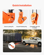 VEVOR 2 Ton Snatch Block with Swivel Hook, 3" Sheave 3/8" Inch Wire Rope, Heavy Duty Snatch Block Pulley 4400 lbs for Towing and Recovery operations on Tow Truck Rollback Wrecker Car Hauler Winches