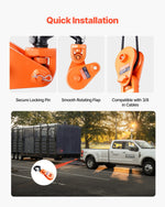 VEVOR 2 Ton Snatch Block with Swivel Hook, 3" Sheave 3/8" Inch Wire Rope, Heavy Duty Snatch Block Pulley 4400 lbs for Towing and Recovery operations on Tow Truck Rollback Wrecker Car Hauler Winches