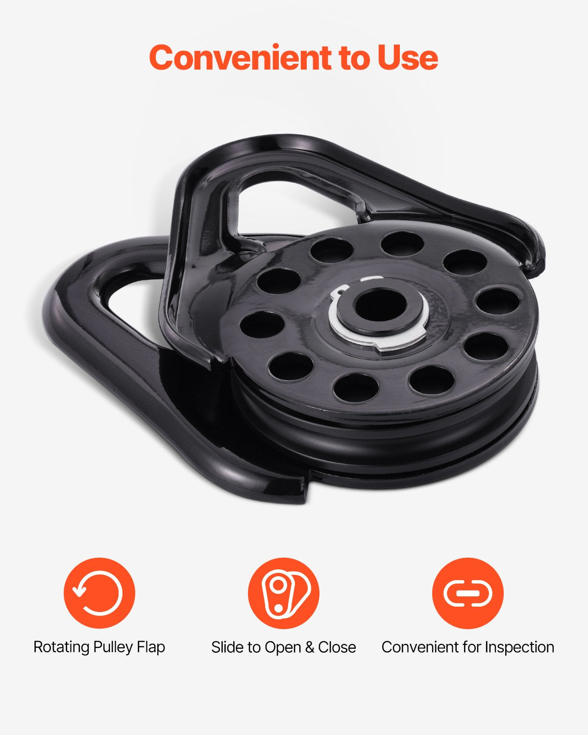 VEVOR 14.5 Ton Snatch Block for Winch Recovery, Heavy Duty 32,000 lbs Break Strength, Work with 3/8 inch Rope, Compact Offroad Recovery Accessory for Towing & Recovery on Truck, Tractor, ATV & UTV