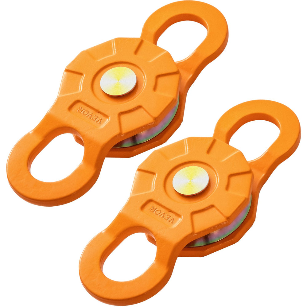 VEVOR Snatch Block, 11T/25,000 LBS Working Load Limit, Heavy Duty Winch Pulley for 0.55"/14 mm Synthetic Rope or Soft Shackles, Off-road Recovery Accessories for Tractor, Truck, ATV & UTV, 2 Packs