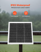 VEVOR 20W 12V Solar Panel Battery Charger, Solar Battery Trickle Charger Maintainer with Built-in Controller & Pole Mount Bracket, IP65 Waterproof for Gate, Fence, Farm, Lawn (Fit 40mm-68mm Poles)