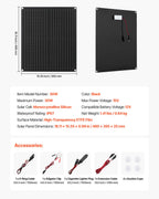 VEVOR 30W 12V Solar Panel Battery Charger, Solar Battery Trickle Charger Maintainer with Built-in Smart Controller & 3 Connection Cables, IP67 Waterproof Portable for RV Car Motorcycle Boat Van Camper