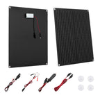 VEVOR 30W 12V Solar Panel Battery Charger, Solar Battery Trickle Charger Maintainer with Built-in Smart Controller & 3 Connection Cables, IP67 Waterproof Portable for RV Car Motorcycle Boat Van Camper