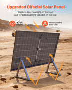 VEVOR 2PCS 400W Bifacial Solar Panels, 16BB N-Type Monocrystalline PV Module 24% Efficiency, IP65 Waterproof Solar Panel with MC4 Output & Aluminum Frame for Car Boat RV Flat Rooftop Off-Grid