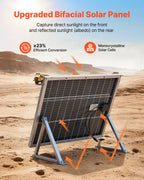 VEVOR 2PCS 100W Bifacial Solar Panels, 23% High-Efficiency N-Type Monocrystalline PV Module with MC4 Output & Aluminum Frame, IP67 Waterproof Solar Panel for Car Boat RV Flat Rooftop Off-Grid