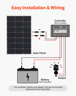 VEVOR 100W Monocrystalline Solar Panel, 23% High-Efficiency Mono PV Module with Stable MC4 Output & Aluminum Frame, IP65 Waterproof Solar Panel for Car Boat RV Flat Rooftop Off-Grid Applications