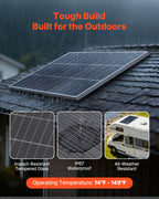 VEVOR 2PCS 100W Bifacial Solar Panels, 23% High-Efficiency N-Type Monocrystalline PV Module with MC4 Output & Aluminum Frame, IP67 Waterproof Solar Panel for Car Boat RV Flat Rooftop Off-Grid