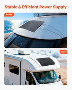 VEVOR Flexible Solar Panel, 100W Semi-Flexible Bendable Monocrystalline Solar Panel, 23% Efficiency Mono Off-Grid Charger with MC4 Output, IP67 Waterproof for Marine RV Car Cabin Curved Surfaces