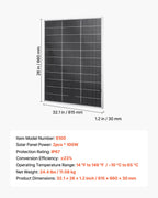 VEVOR 2PCS 100W Bifacial Solar Panels, 23% High-Efficiency N-Type Monocrystalline PV Module with MC4 Output & Aluminum Frame, IP67 Waterproof Solar Panel for Car Boat RV Flat Rooftop Off-Grid