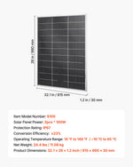 VEVOR 2PCS 100W Bifacial Solar Panels, 23% High-Efficiency N-Type Monocrystalline PV Module with MC4 Output & Aluminum Frame, IP67 Waterproof Solar Panel for Car Boat RV Flat Rooftop Off-Grid