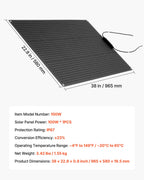 VEVOR Flexible Solar Panel, 100W Semi-Flexible Bendable Monocrystalline Solar Panel, 23% Efficiency Mono Off-Grid Charger with MC4 Output, IP67 Waterproof for Marine RV Car Cabin Curved Surfaces