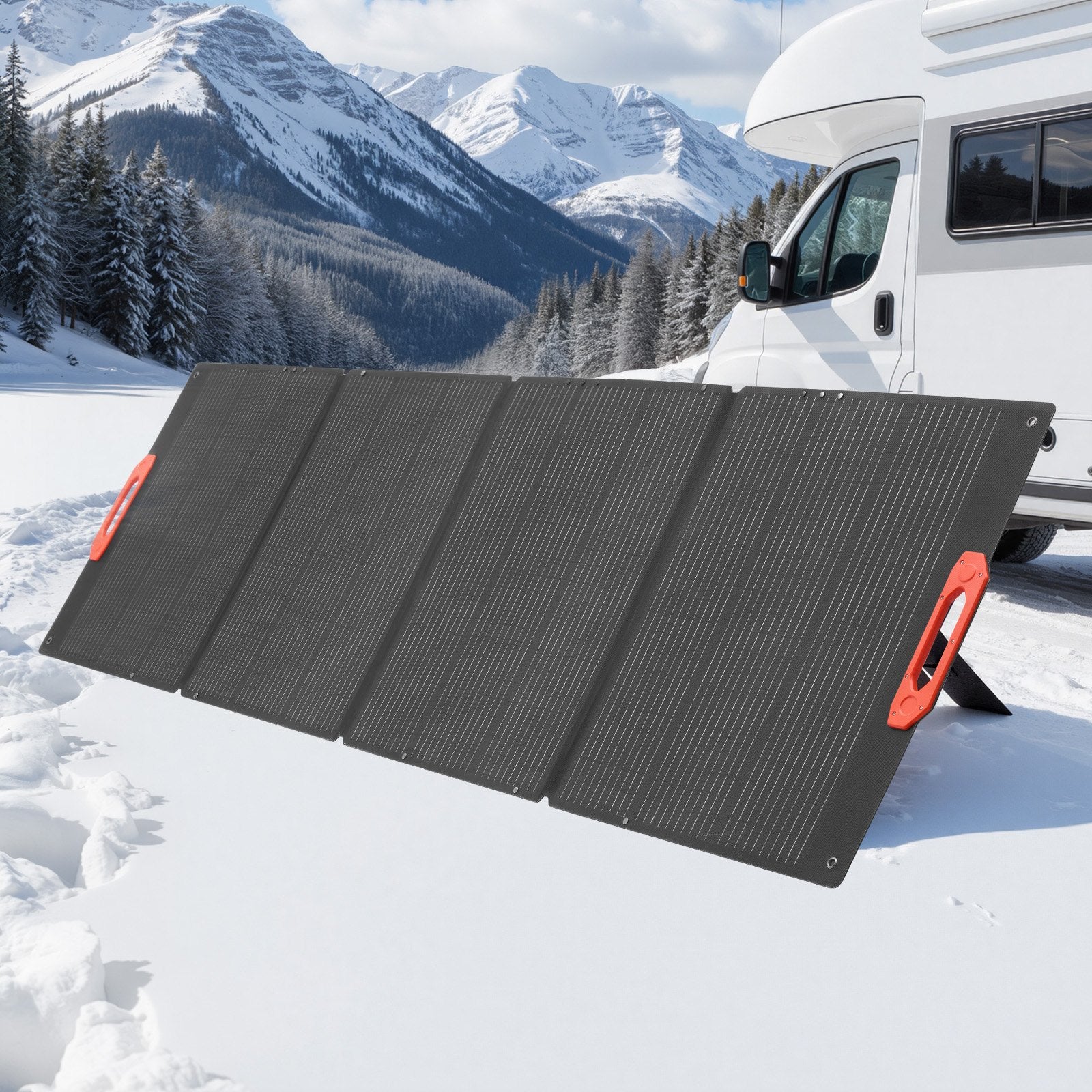 VEVOR 300W Foldable Monocrystalline Solar Panel, 23% High-Efficiency Portable Mono Solar Panel Charger with MC4 Output & 10-in-1 DC Adapters, IP67 Waterproof for Power Stations, Camping, Hiking Trips
