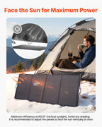 VEVOR 400W Foldable Solar Panel, 24% High-Efficiency Portable Monocrystalline Solar Panel Charger with MC4 Output & 10-in-1 DC Adapter, IP67 Waterproof for Power Stations, Camping, Hiking Trips