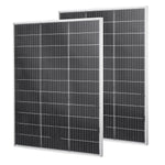 VEVOR 2PCS 100W Bifacial Solar Panels, 23% High-Efficiency N-Type Monocrystalline PV Module with MC4 Output & Aluminum Frame, IP67 Waterproof Solar Panel for Car Boat RV Flat Rooftop Off-Grid
